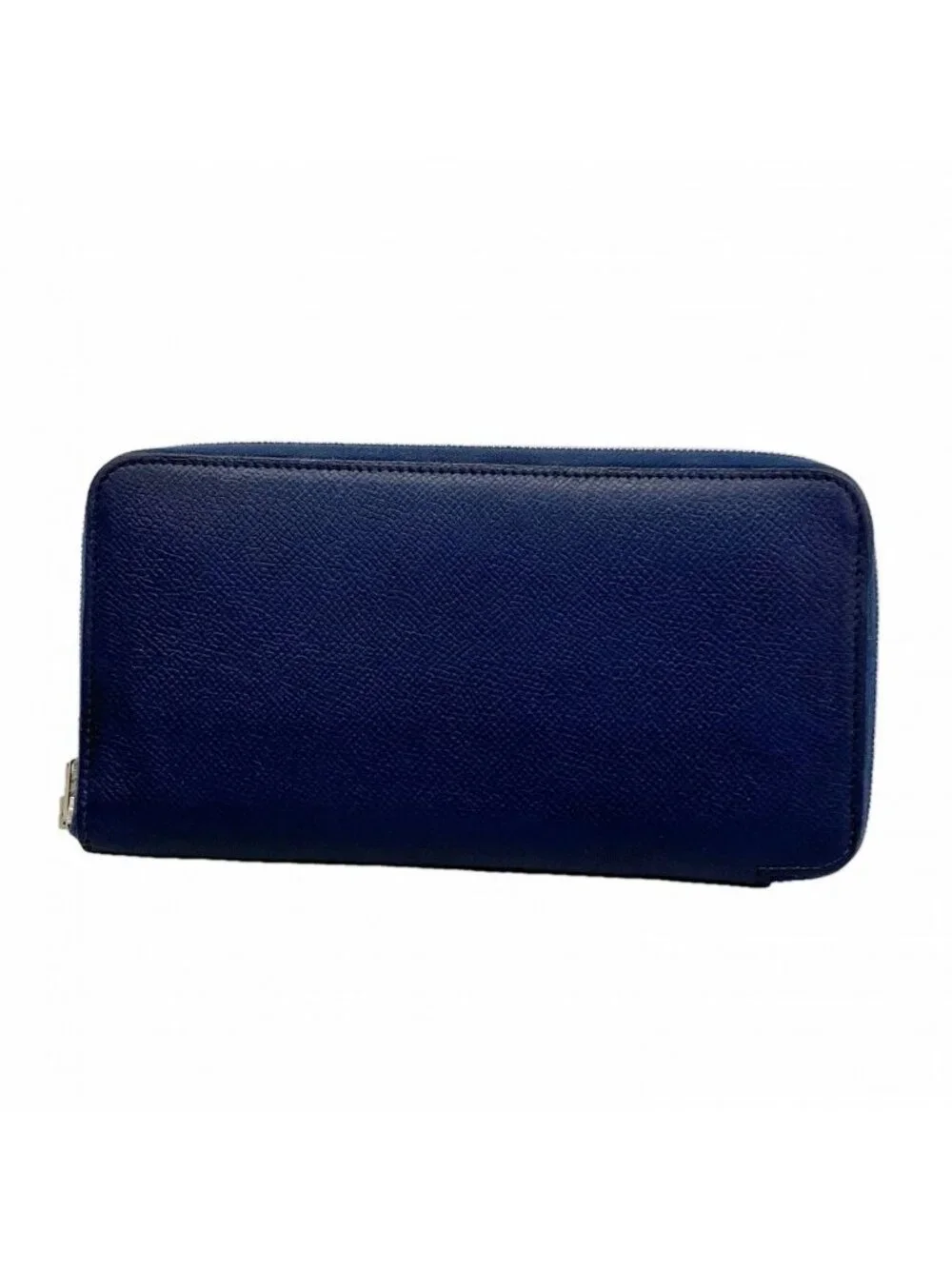 Hermes Wallet Azap Long Silk in Veau Blue Navy Silver